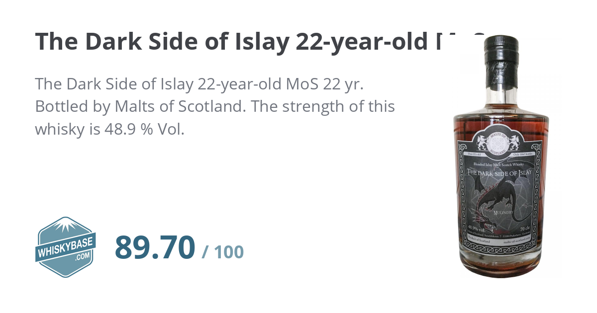 ウイスキー The Dark Side Of Dufftown AZRAEL MoS The Dark Side of Islay 22-year-old MoS - Ratings and reviews